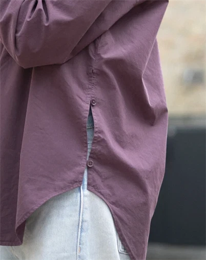 Elsk - Poplin Skjorte - Aged Maroon
